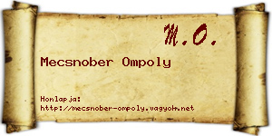 Mecsnober Ompoly névjegykártya